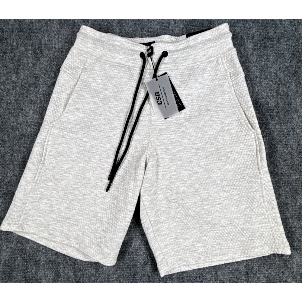 CSG All Day Every Day Mens Small Light Gray Textured Athletic Shorts NWT